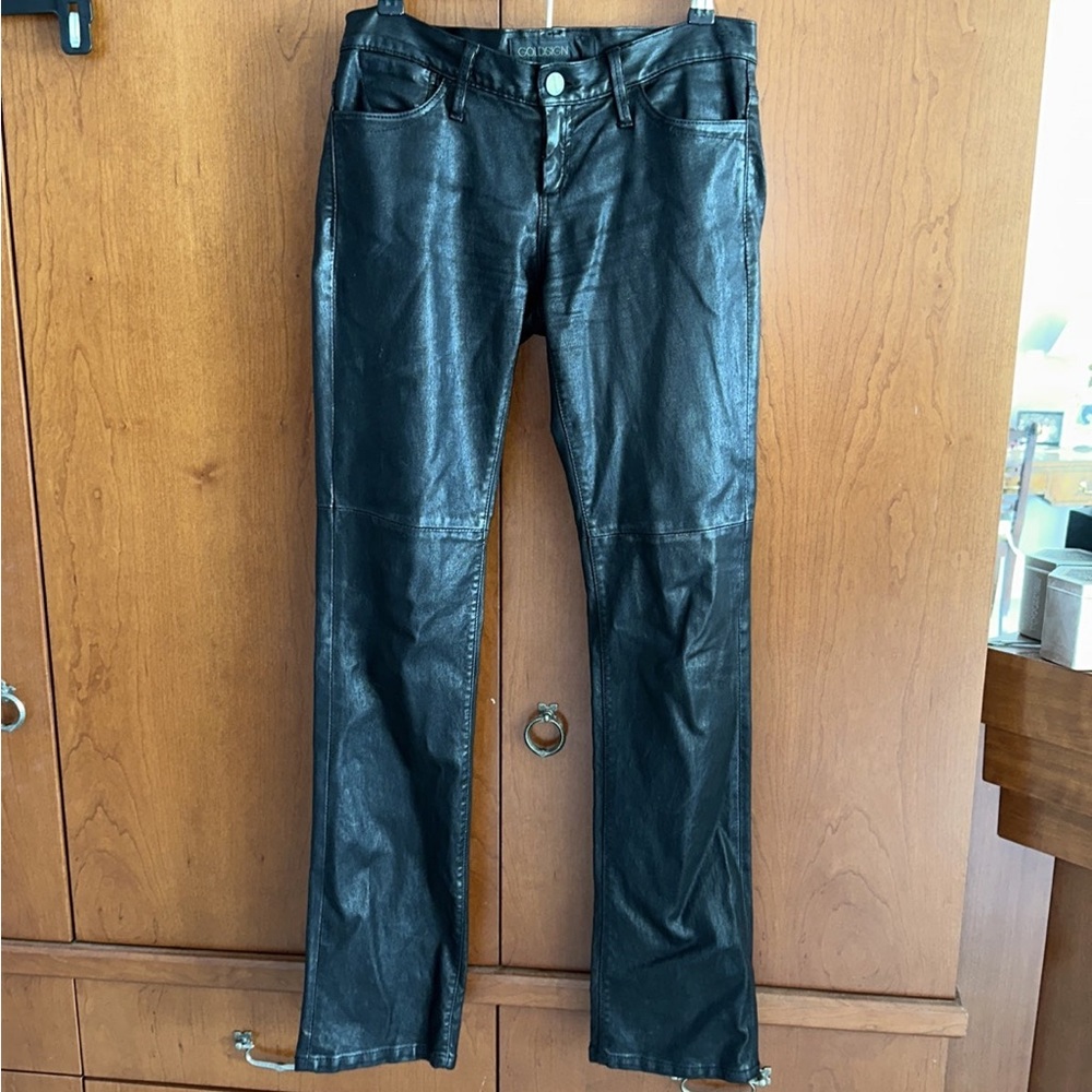 Goldsign Stretch Leather Jeans